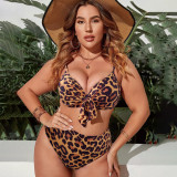 Summer plus-size bikini swimsuits sexy multi-color leopard print swimsuits fashionable beach one-piece swimsuits