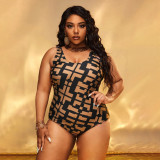 Summer plus-size bikini swimsuits sexy printed swimsuits fashionable beach one-piece swimsuits