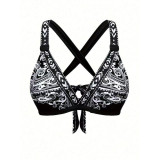 Summer beach two-piece swimsuit set beach print slimming swimsuit fashionable and sexy bikini swimsuit