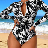 Summer beach one-piece swimsuit seaside gradient-print slimming swimsuit fashionable and sexy bikini swimsuit