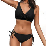 Printed separate bandeau swimsuit sexy bikini beach vacation swimsuit fashionable fitted strapless swimsuit