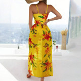 Sexy two-piece printed swimsuit fashionable three-piece bikini swimsuit summer beach resort swimsuit