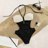 Sexy cut-out one-piece swimsuit women's strapless bikini swimsuit fashionable summer beach swimsuit