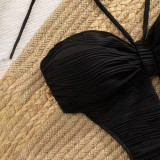 Sexy cut-out one-piece swimsuit women's strapless bikini swimsuit fashionable summer beach swimsuit