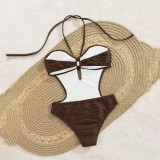 Sexy cut-out one-piece swimsuit women's strapless bikini swimsuit fashionable summer beach swimsuit