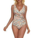 Sexy one-piece tight-fitting swimsuit fashionable solid-color bikini swimsuit summer beach vacation swimsuit