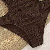 Sexy cut-out one-piece swimsuit women's strapless bikini swimsuit fashionable summer beach swimsuit