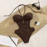 Sexy cut-out one-piece swimsuit women's strapless bikini swimsuit fashionable summer beach swimsuit