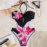 Sexy cut-out one-piece swimsuit women's strapless bikini swimsuit fashionable summer beach swimsuit