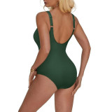 Sexy one-piece tight-fitting swimsuit fashionable solid-color bikini swimsuit summer beach vacation swimsuit