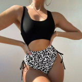 Sexy cut-out one-piece swimsuit leopard print bikini swimsuit fashionable summer beach swimsuit