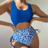 Sexy cut-out one-piece swimsuit leopard print bikini swimsuit fashionable summer beach swimsuit