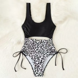 Sexy cut-out one-piece swimsuit leopard print bikini swimsuit fashionable summer beach swimsuit