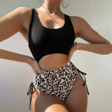 Sexy cut-out one-piece swimsuit leopard print bikini swimsuit fashionable summer beach swimsuit