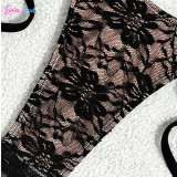 Floral lace three-piece bikini swimwear net-sheen ruffled cover-up swimwear sexy backless beach swimsuit