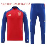 24-25 Spain High Quality Kids Half Pull Tracksuit