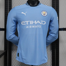 24-25 Man City Home Long Sleeves Player Version Soccer Jersey