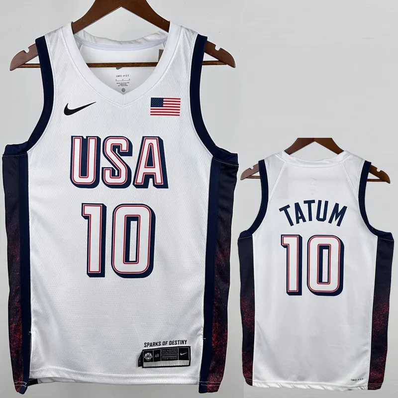 2024 Olympic Game USA TATUM 10 White Basketball Jersey
