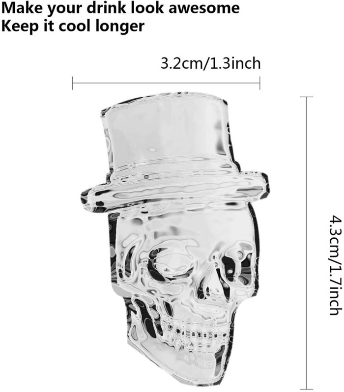 Halloween Skull Ice Molds Silicone Ice Cube Trays for Whiskey Cocktails and Vodka with Lid