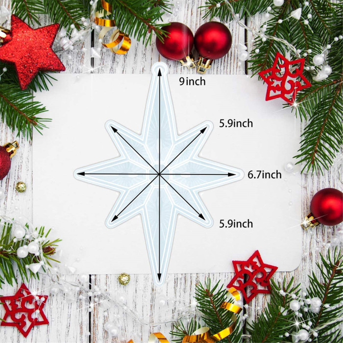 Octagonal Star Silicone Resin Mold, Diamond Star Casting Resin Mold for Door Wall Hanging Home Decor Crafts DIY Christmas Tree Ornament