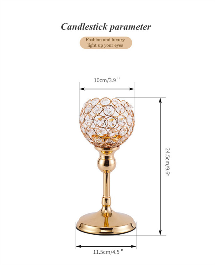 Gold crystal candle holders pillar candlesticks for home decor wedding party table centerpieces housewarming gift