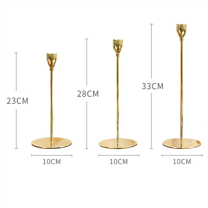 Gold candle holders taper candles decorative candlestick holder for wedding tabletops