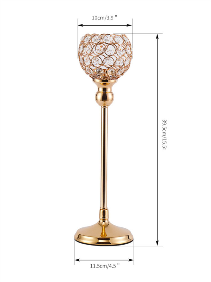 Gold crystal candle holders pillar candlesticks for home decor wedding party table centerpieces housewarming gift