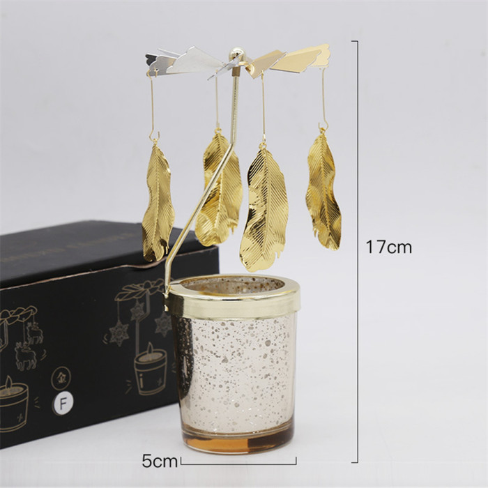 Pretty Merry-go-round Candlesticks Rotating Candle Holders for Birthday Christmas Wedding Gifts Dinner Table Home Decoration