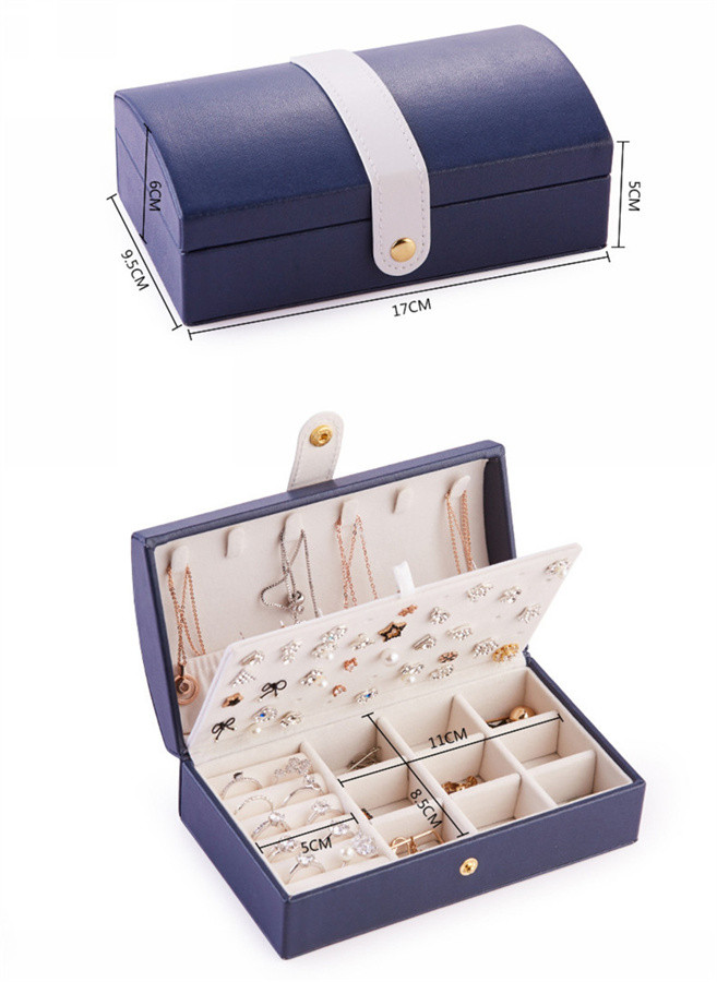 High-capacity jewelry storage box for women girl earring ring necklace organizer PU waterproof portable