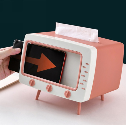 Cute tissue box and phone holder storage box,tool supply,idea TV modeling,pink,green,white,blue