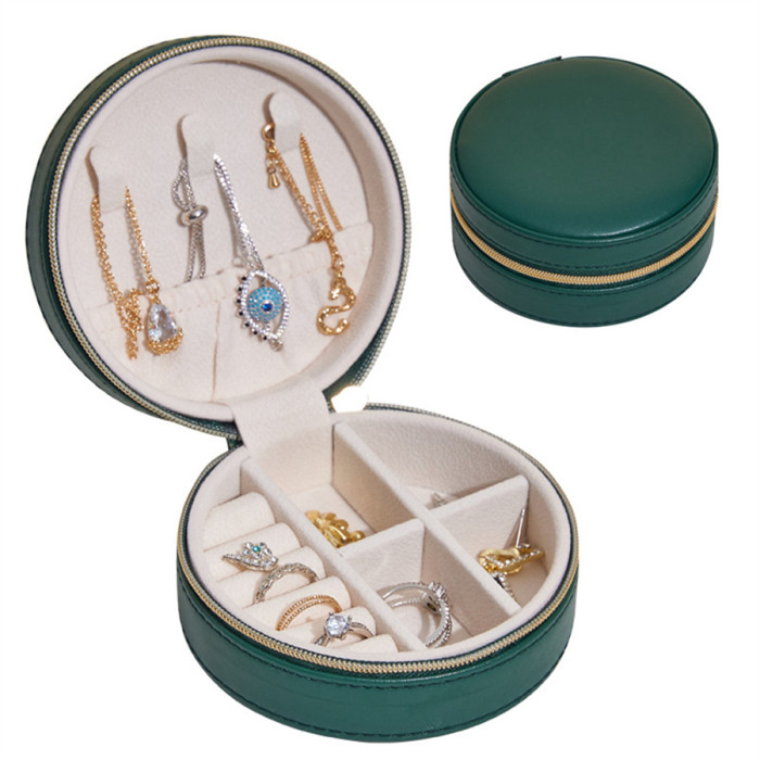 Delicate jewelry organzier box travel jewelry box for women girl earrings rings necklaces holder stand storage 4 colors