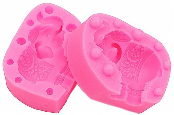 3D Indian Elephant Silicone Mold for Baby Shower, Chocolate, Candy, Jello, Fondant, Candle, Soap, Bath Bomb