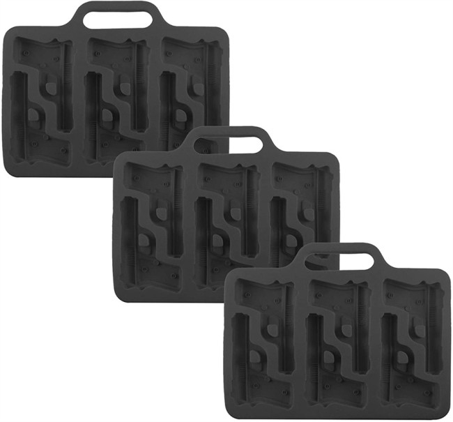 Silicone Gun Pistol Ice Cube Chocolate Soap Tray Mold Party 3 PACK(Color random)