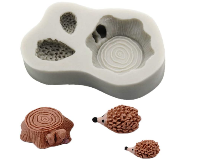 Woodland Cupcake Decoration Stump Silicone Mold for Theme Birthday lumberjack party Decor Fondant Mold Cake Decorating Tools