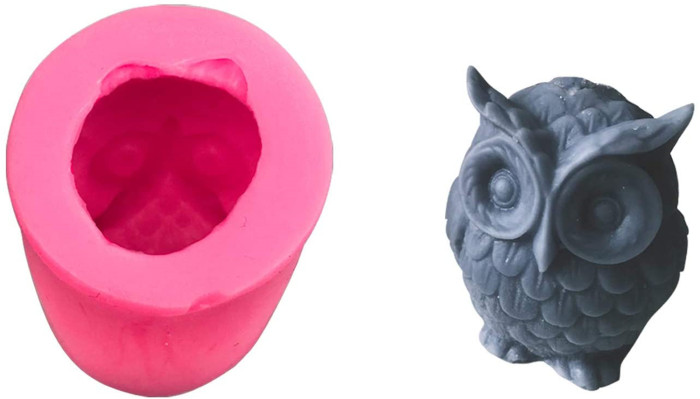 3 Pack 3D Owl Candle Mold Owl Silicone Mold for Chocolate Fondant Candy Handmade Soap Candle Cake Decorating Fimo Clay