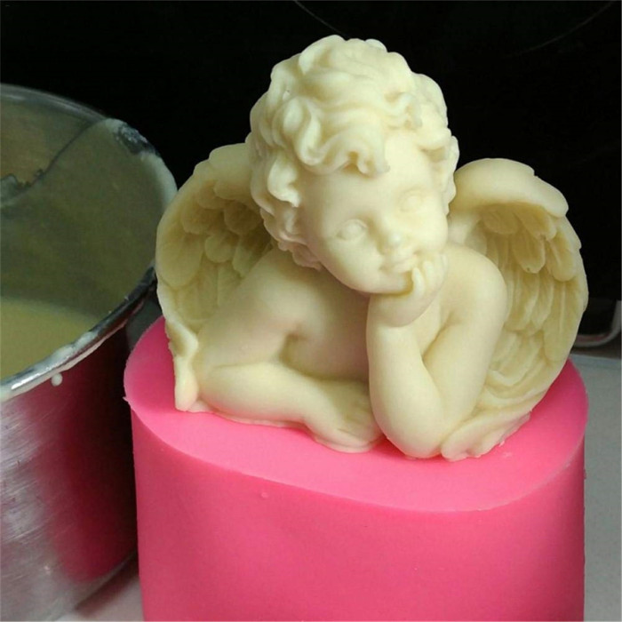 3D Angel Baby Fondant Mold Chocolate Candy Making Silicone Mold for Cake/Cupcake Decorating, Soap, Lotion Bar, Polymer Clay, Cement, Concrete - Christmas Handicraft Mold DIY Baking Tools