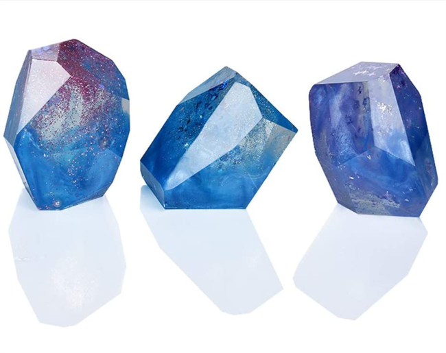 Gem Stone Crystal Mold Silicone Candle Molds 3 Shapes Large Size Resin Stone Mold for Jewelry Making, Aromatherapy Candle Making