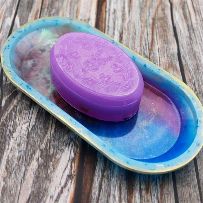 Silicone Resin Molds, Oval Dish Epoxy Resin Silicone Molds, Dishes Plate Casting Mold for DIY Soap Dish, Home Decoration, Jewelry Tray