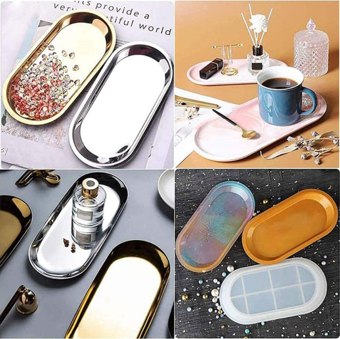Silicone Resin Molds, Oval Dish Epoxy Resin Silicone Molds, Dishes Plate Casting Mold for DIY Soap Dish, Home Decoration, Jewelry Tray