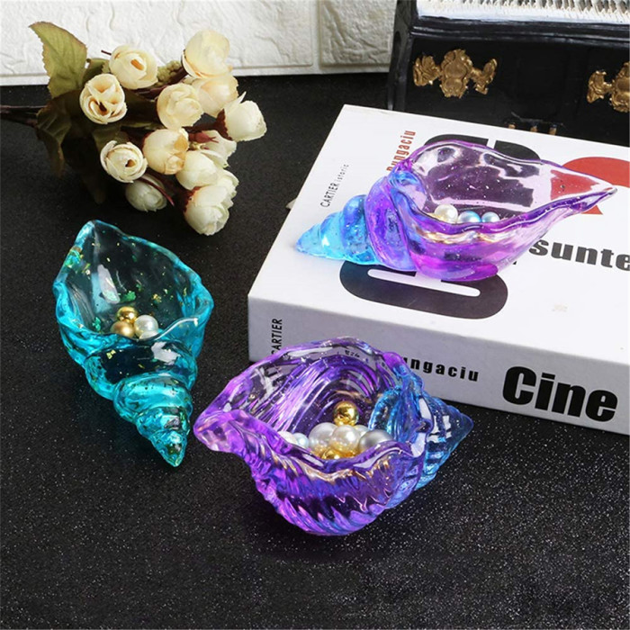 Conch Tray Resin Silicone Mold, Epoxy Casting Mold for Making Jewelry Storage Tray Makeup Sponge Rack Holder Dish Plate