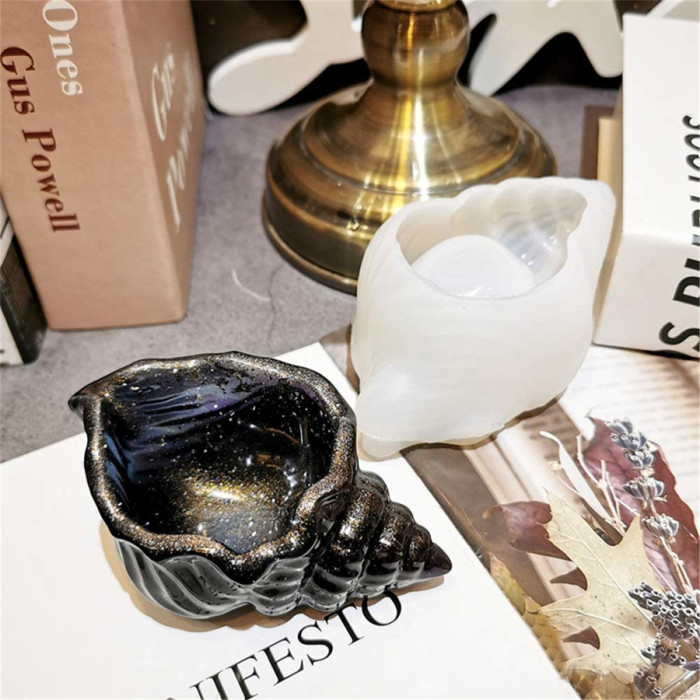 Conch Tray Resin Silicone Mold, Epoxy Casting Mold for Making Jewelry Storage Tray Makeup Sponge Rack Holder Dish Plate