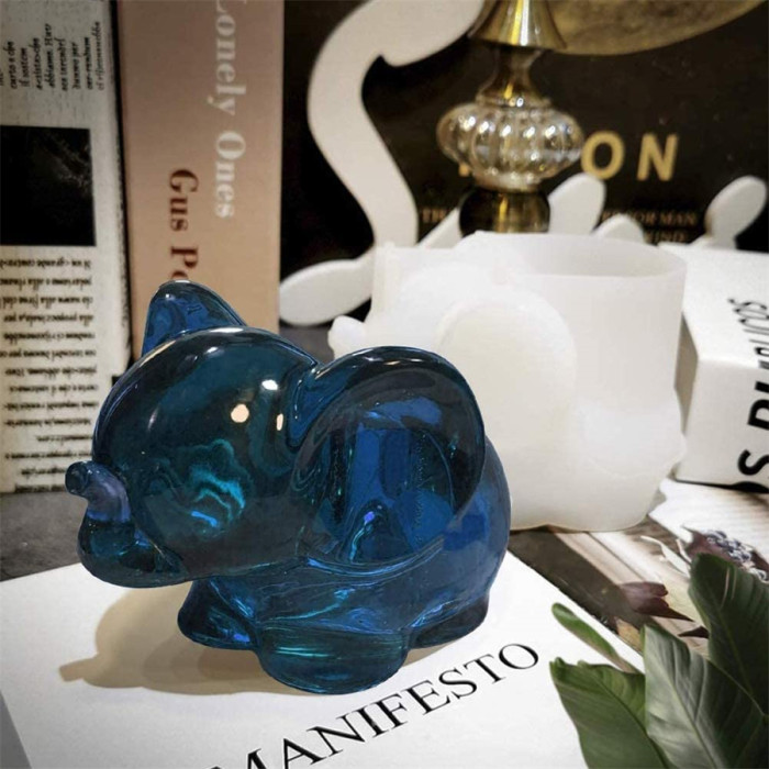 Elephant Beauty Sponge Holder Resin Silicone Mold, DIY Epoxy Resin Casting Mold, Used to Make Handicrafts, Decorations, Jewelry Storage Box