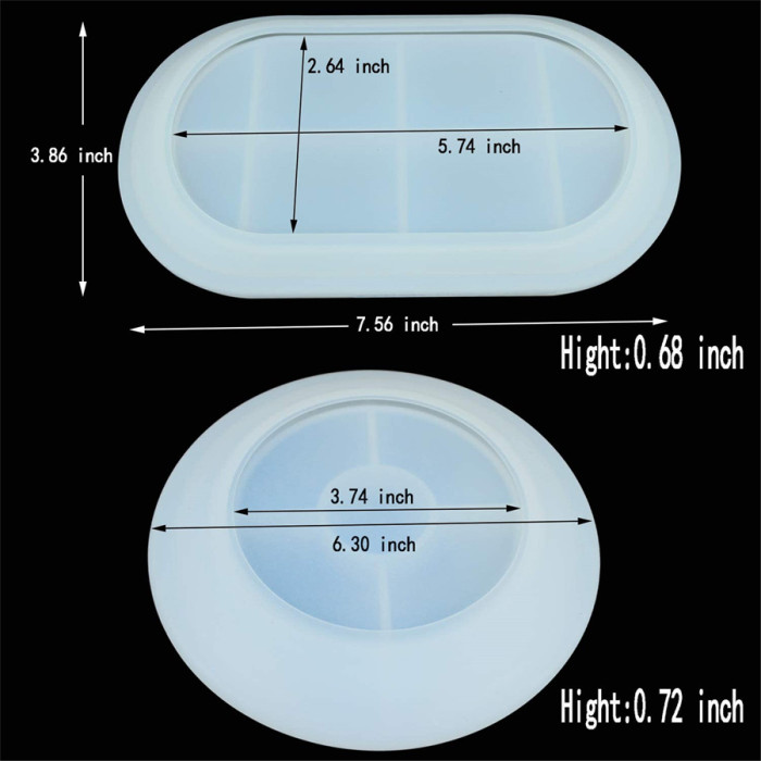 2PCS Silicone Resin Molds, Jewelry Soap Dish Resin Molds Epoxy Resin Tray Molds for DIY Jewelry Tray, Ring Holders, Soap Dish