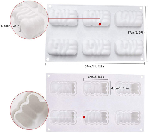 Love Silicone Chocolate Molds -  Mousse Cake Baking Reusable Non-stick  For Chocolate Cheese Dessert Cheesecake Jelly Soap