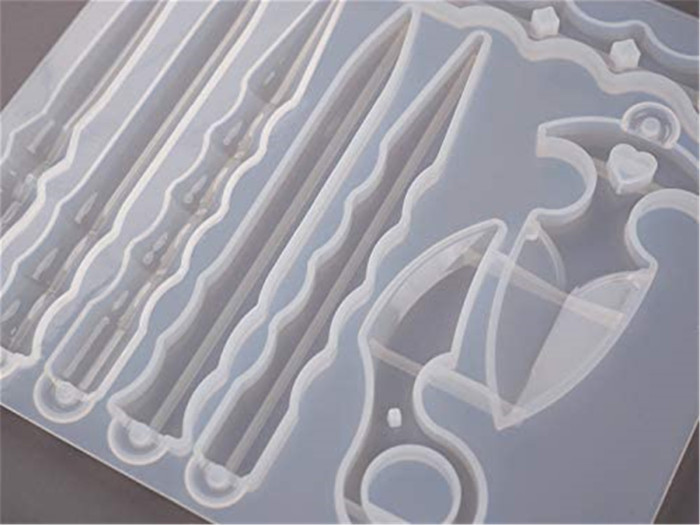 Keychain Resin Mold, Portable Keychain Epoxy Resin Casting Mold Silicone Mould Jewelry Mould for Resin Epoxy, Jewelry Making