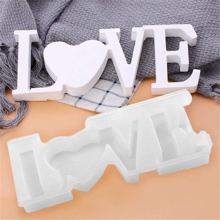 Love Resin Mold,Letter Silicone Molds Resin Word Mold for DIY Craft, Table Decoration, Valentine's Day
