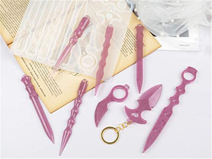 Keychain Resin Mold, Portable Keychain Epoxy Resin Casting Mold Silicone Mould Jewelry Mould for Resin Epoxy, Jewelry Making