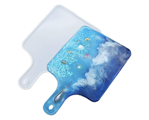 Resin Silicone Tray Molds, Casting Mold for Epoxy Resin, DIY Resin Serving Board Agate Geode Rolling Tray Ocean Wave Home Decoration