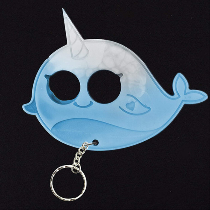 Four in one Self Defense Unicorn Rabbit Whale Resin Mold, Knuckles Shape Self Defense Silicone Resin Molds, Finger Keychain Epoxy Resin Mold DIY Handmade Gift (Unicorn 4 in one)
