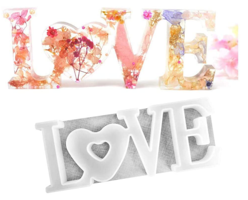 Love Resin Mold,Letter Silicone Molds Resin Word Mold for DIY Craft, Table Decoration, Valentine's Day